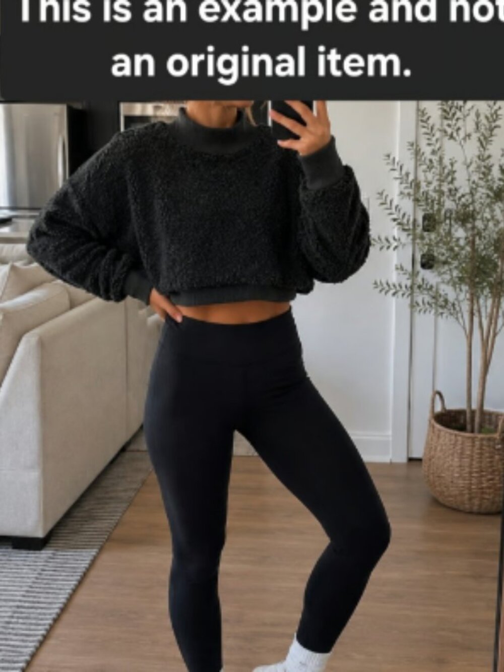 Fabletics Cropped Teddy Fleece Pullover Sweater – XS – Gently Used